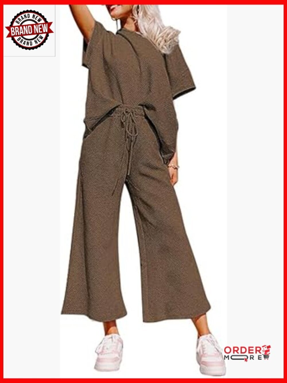 Women's Two Piece Lounge Set Short Sleeve Sweatshirt Jogger Pajama Outfit